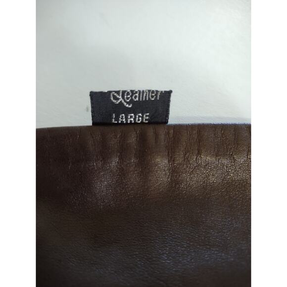 Vintage Leather Gloves Brown 3/4 Length Retro Accessories Size Large Winter Wear - Picture 9 of 9